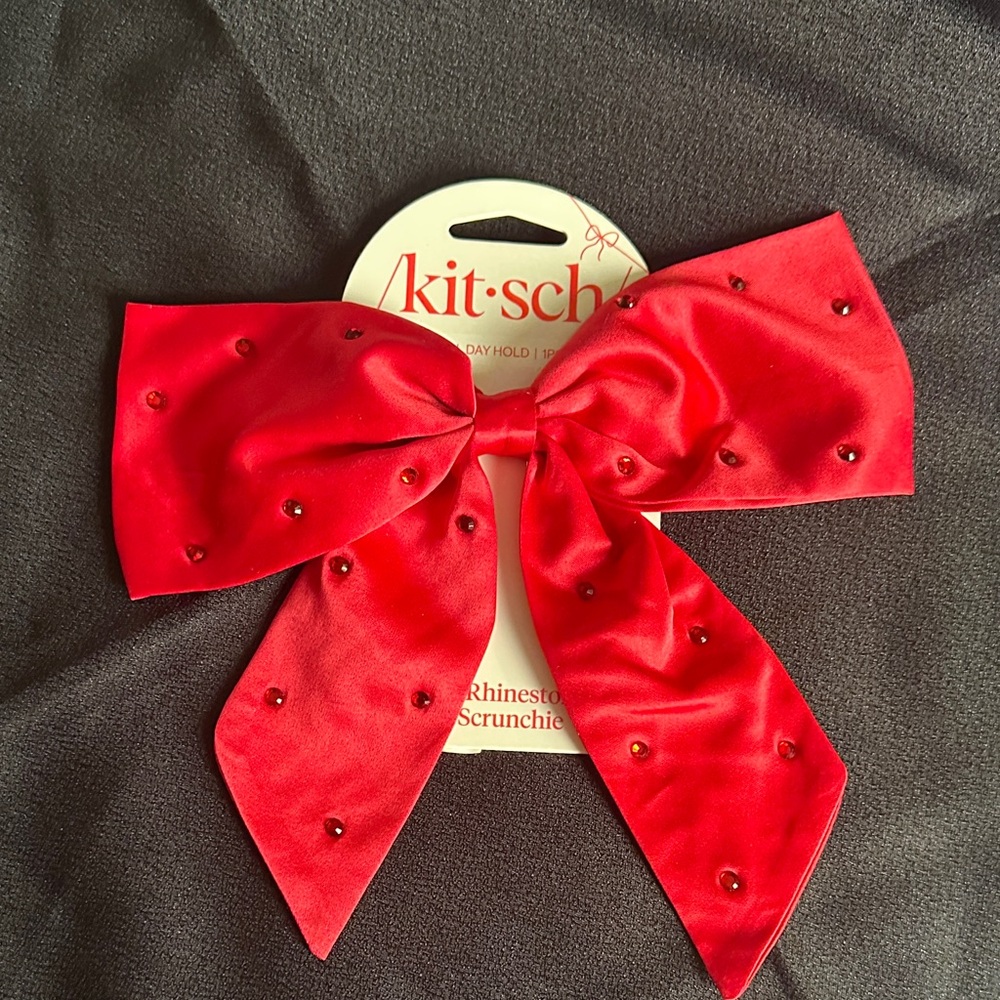 Kitsch Sparkling Red Bow Hair Accessory